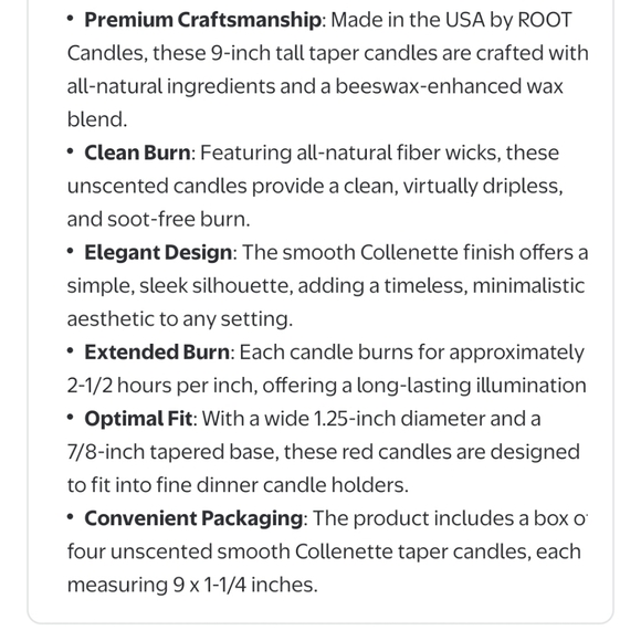 Root Candles Unscented Timberline Collenette 9" - Picture 2 of 5